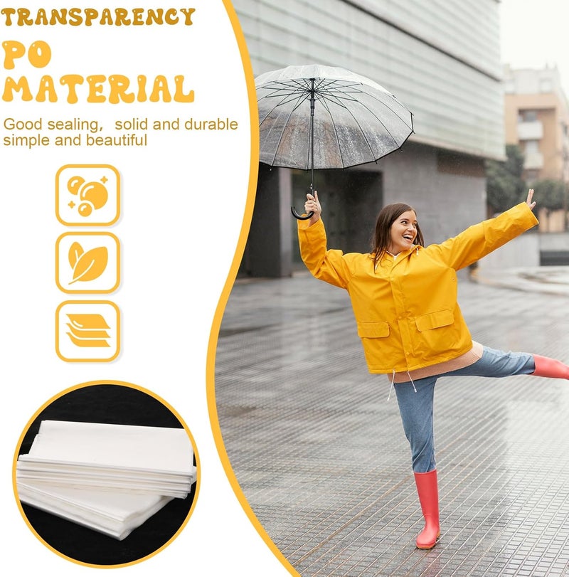 Bruislard 100 Pcs Umbrella Bags Clear Plastic Umbrellas Rain Bag Disposable Disposable Waterproof Umbrella Cover Replacement Refills - Image 5